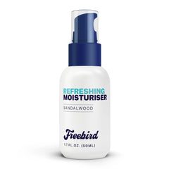 Freebird Scalp Moisturizer bottle promotes non-greasy hydration for bald heads.