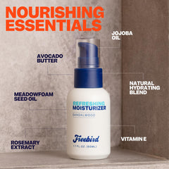 Freebird Scalp Moisturizer label highlights travel-friendly design for on-the-go care.