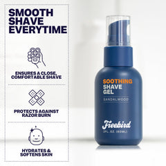 Freebird Shave Gel 60ml Aloe-vera-hydration provides moisture during shave and aftercare.