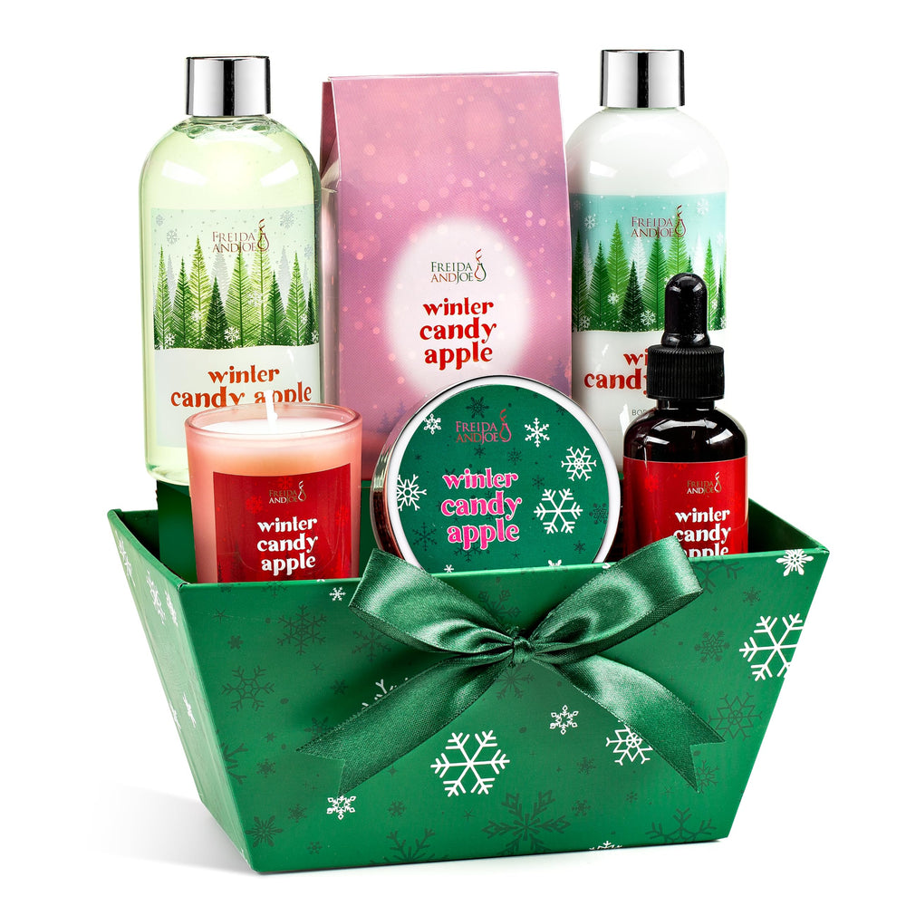 Freida & Joe Winter Candy Apple gift basket for elegant at-home gifting