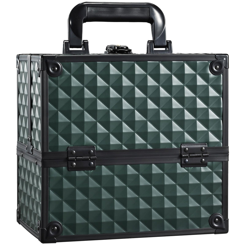 FRENESSA makeup case dark green front view shows portable travel-ready design for on-the-go touchups