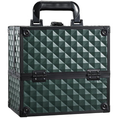 FRENESSA makeup case dark green front view shows portable travel-ready design for on-the-go touchups