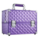 Frenessa makeup train case 12-inch open view shows portable travel storage for cosmetics