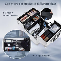FRENESSA makeup train case lock and key ensures secure cosmetics during travel