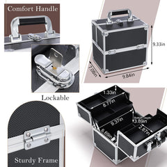 Frenessa makeup-train-case tray-dividers demonstrate customizable compartments