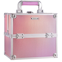 FRENESSA mermaid pink makeup case closed for portable on-the-go organization.