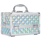 Frenessa watery-blue train case closed for travel-friendly storage