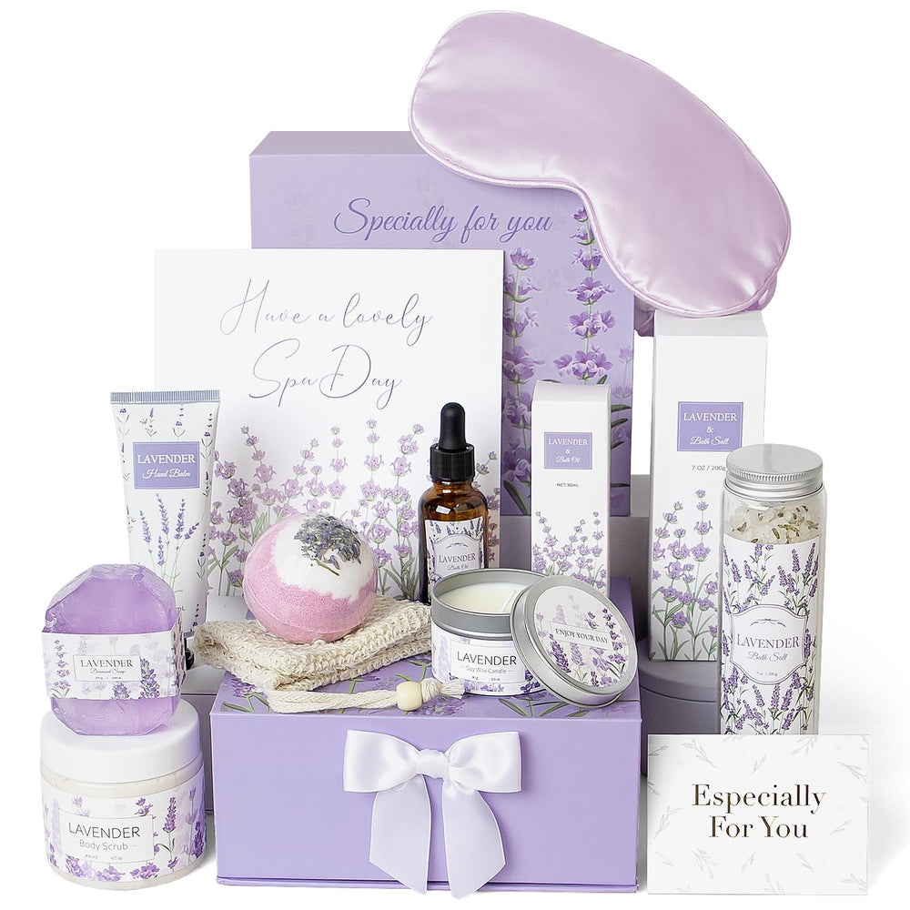 Frerdui lavender spa gift basket offers a calming at-home spa session