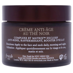 Fresh Black Tea Advanced Age Renewal Cream texture swirl highlighting plumping and radiance possible benefits