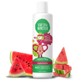 Fresh Monster 2in1 kids shampoo bottle front promotes easy grip for independent bath time.