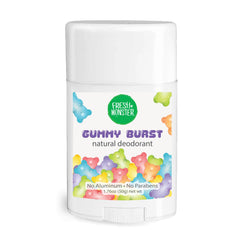 Fresh Monster gummy burst scent deodorant for kids delivers long-lasting freshness at school and play.