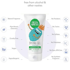 Fresh Monster gel on damp hair helps tame flyaways.