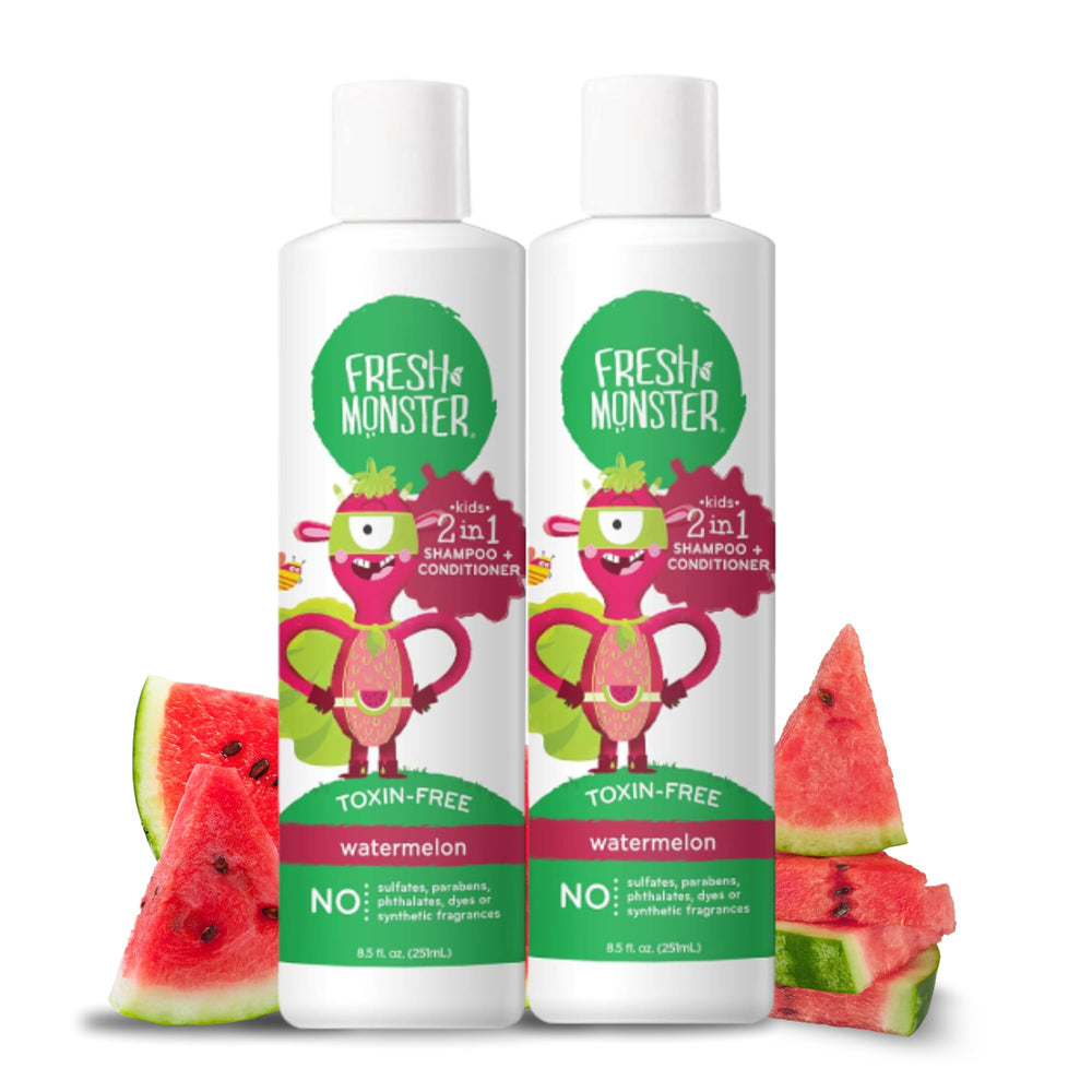 Fresh Monster Watermelon 2-in-1 bottle shows kid-friendly toxin-free cleansing