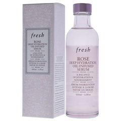 Fresh Rose Deep Hydration Serum application swirl illustrating easy two-phase mix