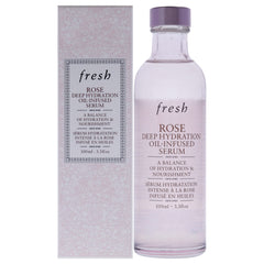 Fresh Rose Deep Hydration Serum bottle front showing premium packaging and glow-ready skin potential