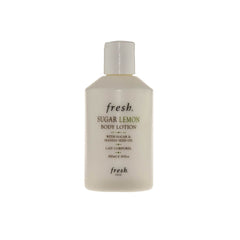 Fresh Sugar Lemon Body Lotion bottle with vibrant citrus imagery for daily moisturization.