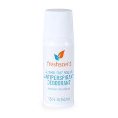 Freshscent roll-on deodorant alcohol-free packaging highlights skin-friendly formula for daily use.