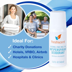 Freshscent roll-on deodorant underarm-application close-up shows smooth glide and quick cover.