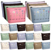 Frienda God Says You Are cosmetic bags bulk package displaying 24 styles for gifting and organization.