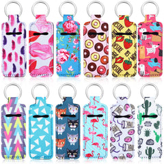 Frienda lipstick holder keychain 12-styles front view shows colorful designs