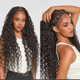Frodio Veralux full lace braided wig—360-degree view with natural scalp illusion