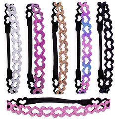 FROG SAC 6 glitter headbands pack closeup shows secure fit for activities