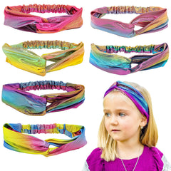 FROG SAC mermaid knotted headbands 6-pack on model for versatile styling