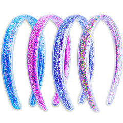 FROG SAC 4 Headbands blue glitter stars keeps hair in place during class.