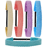 FROG SAC 5 lace headbands pastel pack—pastel lace headbands for chic all-day wear.