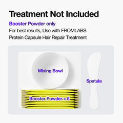 FromLabs booster powder being mixed with Protein Capsule Hair Repair Treatment.