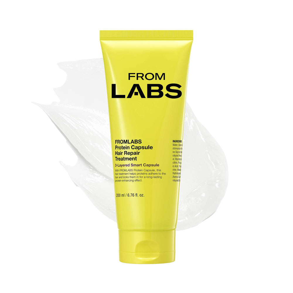 FROMLABS Protein Capsule bottle close-up showing targeted repair and instant hydration.