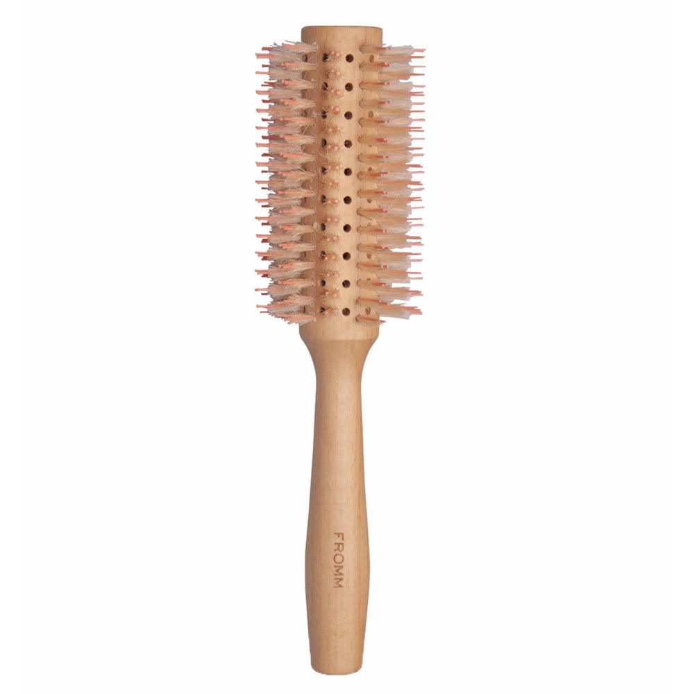 Fromm Mission Sleek brush close-up with natural boar bristles for smooth, oil-distributed shine