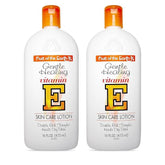 Fruit of the Earth Vitamin E Lotion bottle front promotes daily moisture and skin softness.