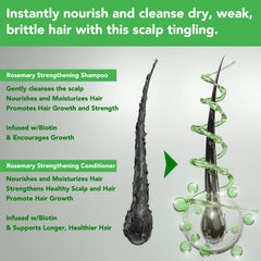FSLHCY Rosemary Mint packaging flatlay highlights chemical-free, Biotin-rich formula.