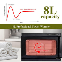 Fuehomue hot towel warmer 8L with water tray catches drips after use