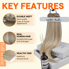 Full Shine Remy hair texture close-up shows silky movement.