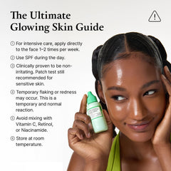 FULLY Green Tomato Acid 20 exfoliating serum application on hand suggests quick at-home glow