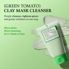Fully Green Tomato Clay Mask Cleanser Cardi B routine demonstrates at-home pore detox.