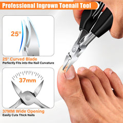 FULUNS toenail clippers with 16mm wide jaw for easier thick-nail cuts
