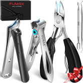 FUMAX 5-in-1 toenail clippers in hands for precise thick-nail trimming