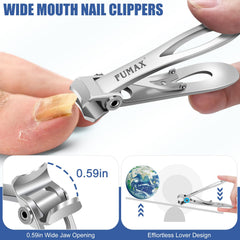 FUMAX upgraded slanted nail clippers blade sharpening for smooth trims