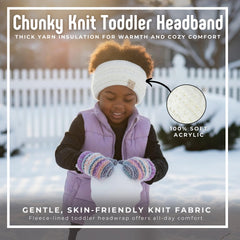 Funky Junque Exclusives Kids Ear Warmer Headband Ivory shows snug fit for 16-21 inch heads