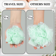 Funnymoom loofah case open showing organized travel packing setup.