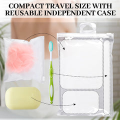 Funnymoom travel loofah foam close-up highlighting rich lather potential.