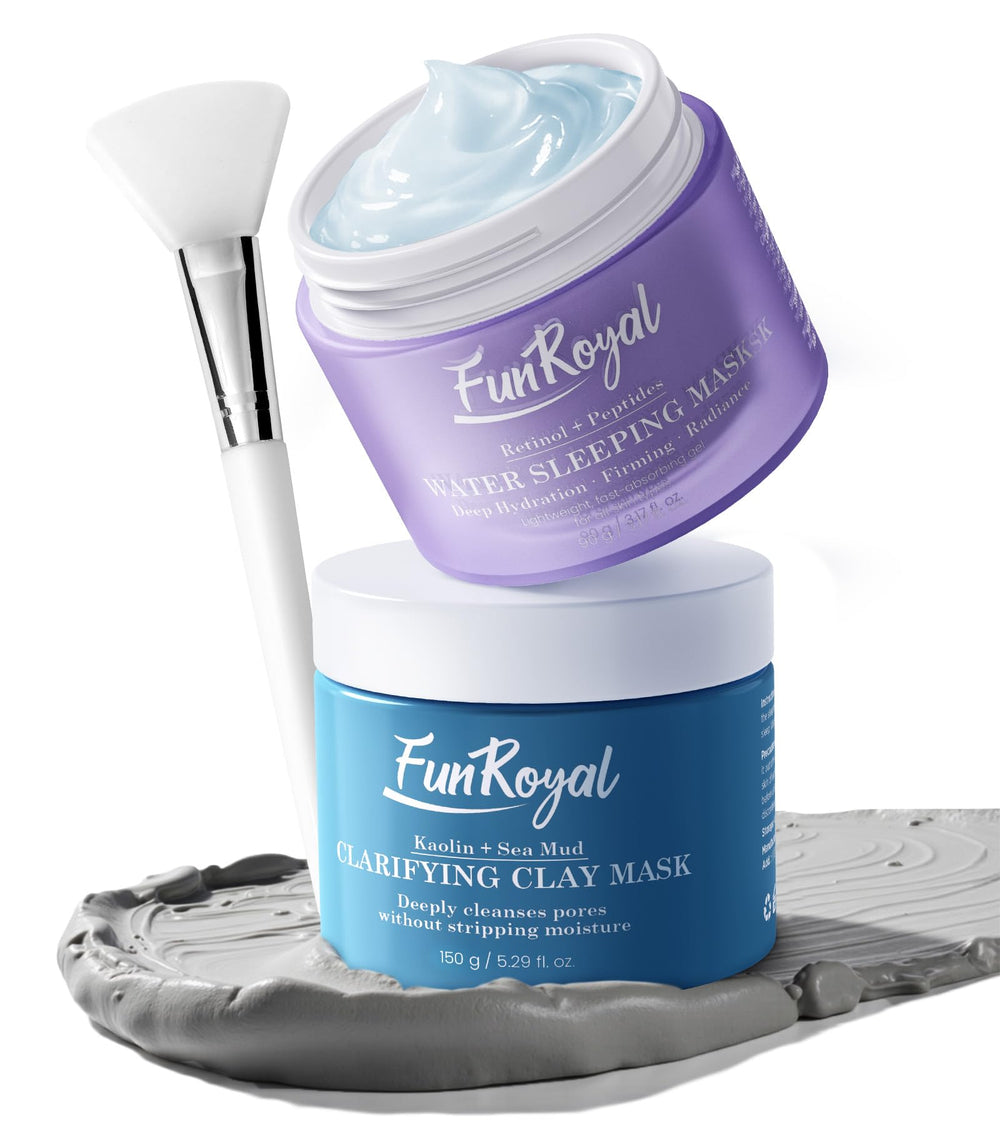 FunRoyal clay mask being applied for a deep pore-cleanse and clearer skin.