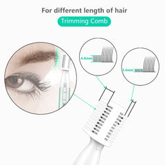Funstant eyebrow trimmer compact wand design fits in hand for easy grooming.
