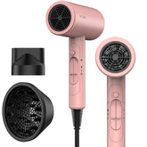 FUNTIN hair dryer baby pink with diffuser for faster, gentler drying.