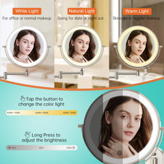 Funto uch 3-color lighting for warm, white, and cool tones during makeup