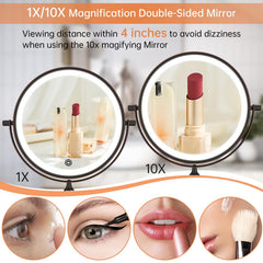 Funtouch double-sided 1x 10x magnification mirror for precise makeup