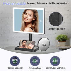 FUNTouch large lighted desk mirror providing a clear daily view